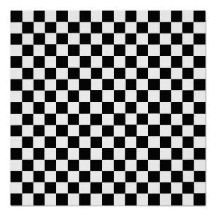 Black And White Classic Checkerboard by STaylor Poster