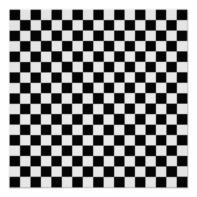 Black And White Classic Checkerboard by STaylor Poster (Front)