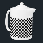 Black and White Classic Checkerboard by STaylor Teapot<br><div class="desc">Black and white checkerboard teapot. Images Copyright © Shirley Taylor. All Rights Reserved.</div>