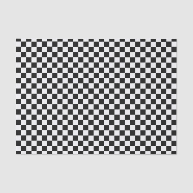 Black and White Classic Checkerboard by STaylor Tissue Paper (Front)