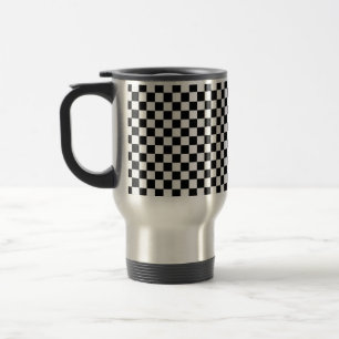 Black and White Classic Checkerboard by STaylor Travel Mug
