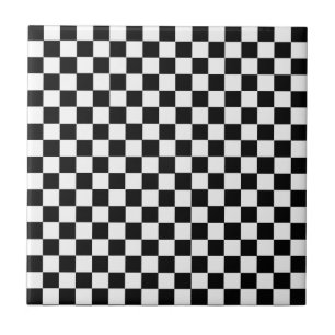 Black And White Classic Checkerboard Ceramic Tile