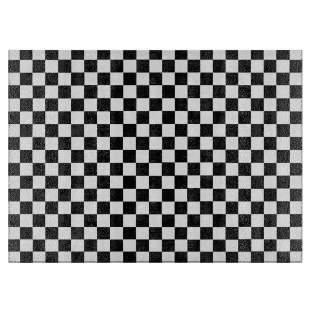 Black And White Classic Checkerboard Cutting Board (Front)