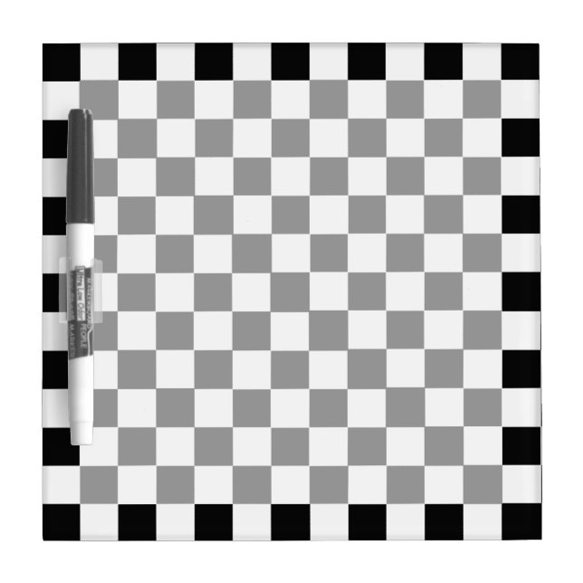 Black And White Classic Checkerboard Dry-Erase Board (Front)