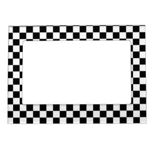 Black And White Classic Checkerboard Magnetic Frame