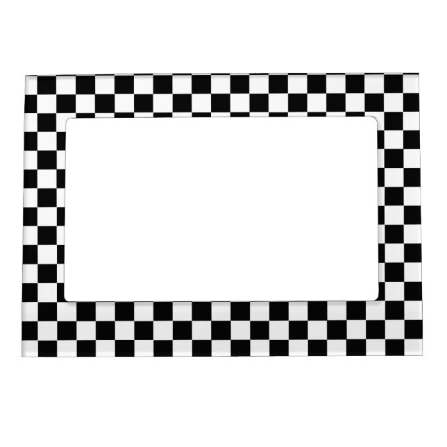 Black And White Classic Checkerboard Magnetic Frame (Front)