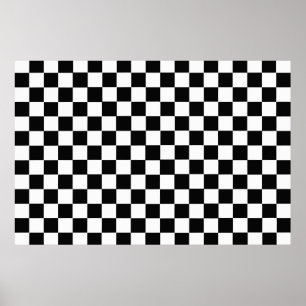 Black And White Classic Checkerboard Poster