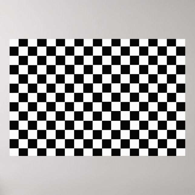 Black And White Classic Checkerboard Poster (Front)