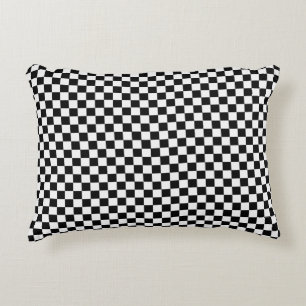 Black And White Classic Checkerboard STaylor Decorative Pillow