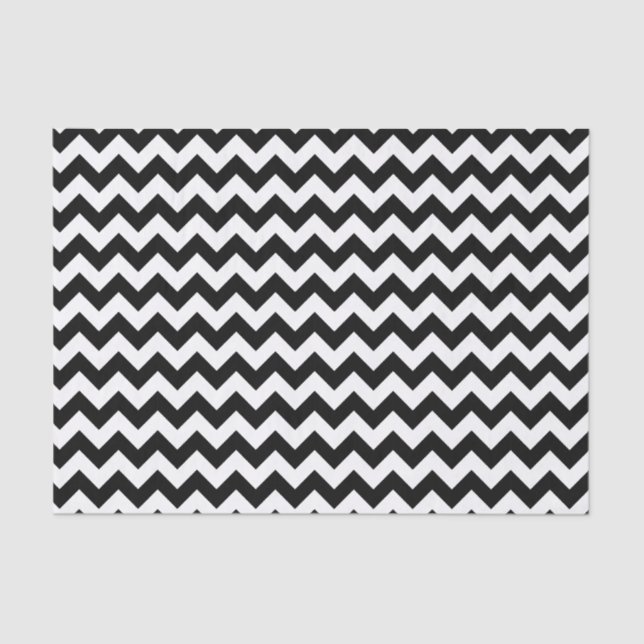 Black and White Classic Chevron Traditional Design Tissue Paper (Front)
