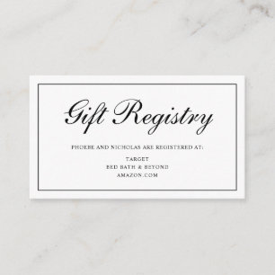 Black and White Classic Elegant Wedding Enclosure Card