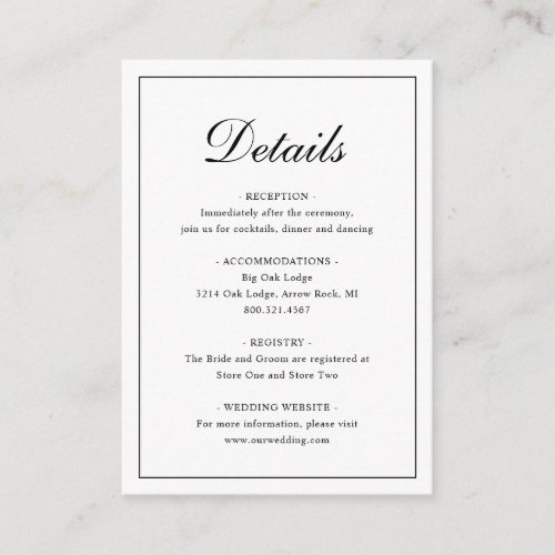Black and White Classic Elegant Wedding