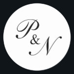 Black and White Classic Elegant Wedding Round Sticker<br><div class="desc">A classic and elegant design that is great for a traditional formal wedding.</div>
