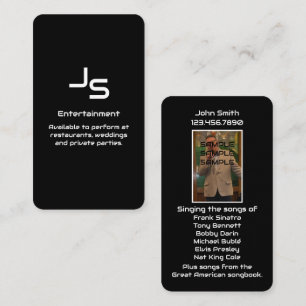 Black and White Classic Entertainment Business Card