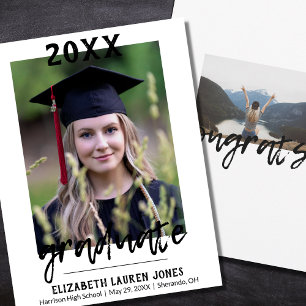 Black and White Classic Graduation Announcement