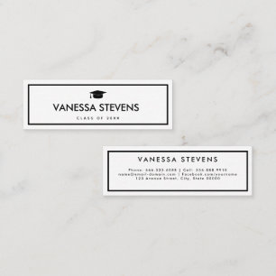 Black and White Classic Graduation Calling Card