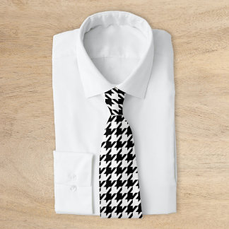 Black and White Classic Houndstooth Neck Tie
