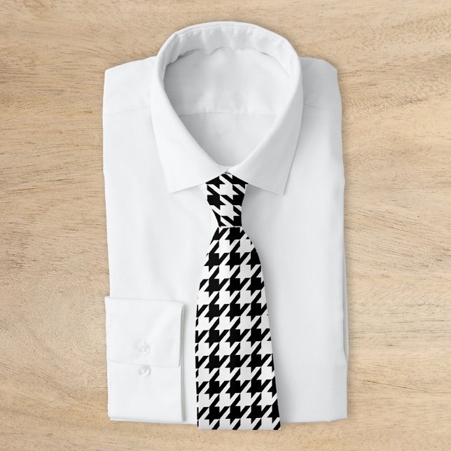 Black and White Classic Houndstooth Neck Tie (Creator Uploaded)