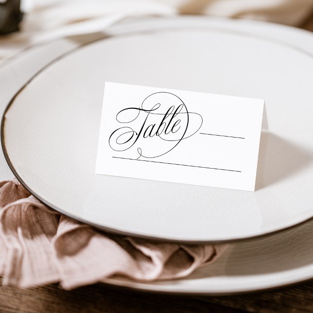 Black and White | Classic Italian Elegance Wedding Place Card (Creator Uploaded)