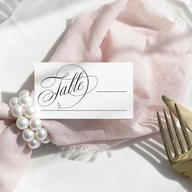 Black and White | Classic Italian Elegance Wedding Place Card (Creator Uploaded)