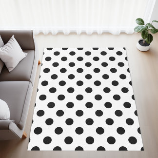 Black and White classic large polka dot pattern Rug
