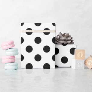 Black and White classic large polka dot pattern Wrapping Paper