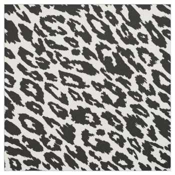 Black And White Classic Leopard Fabric by OrganicSaturation at Zazzle