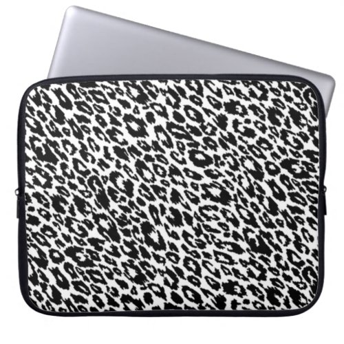 Black and White Classic Leopard Laptop Sleeve