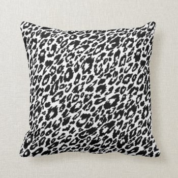 Black And White Classic Leopard Throw Pillow by OrganicSaturation at Zazzle