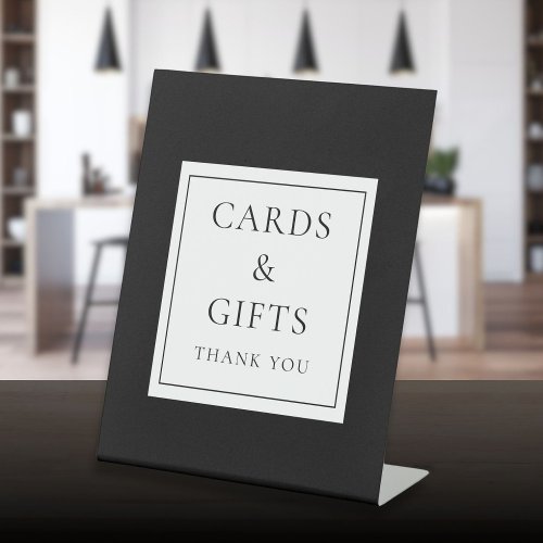 Black And White Classic Modern Cards And Gifts Pedestal Sign