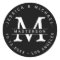 Black and White Classic Monogram Wedding Stickers