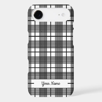 Black and White Classic Plaid Pattern Editable iPhone 17 Air Case