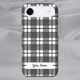 Black and White Classic Plaid Pattern Editable iPhone 17 Air Case