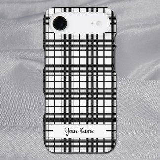 Black and White Classic Plaid Pattern Editable iPhone 17 Air Case