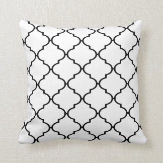 Black and White Classic Quatrefoil Print Pillow