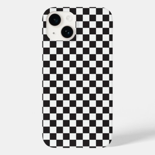 Black And White Classic Retro Checkered Pattern Case_Mate iPhone 14 Case