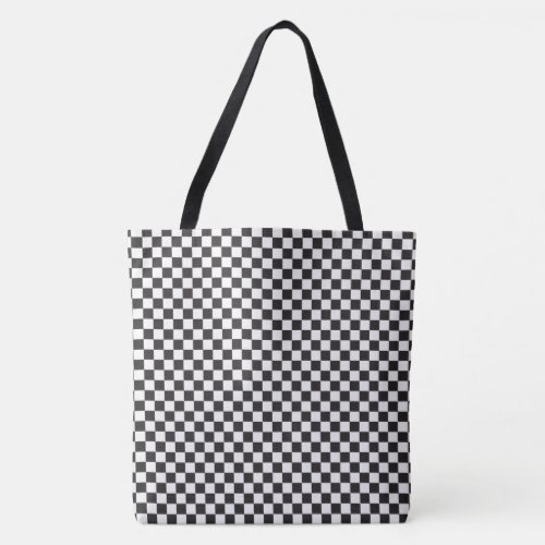Black And White Classic Retro Checkered Pattern Tote Bag
