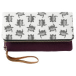 Black and White Classic Vintage Sea Turtles Design Clutch
