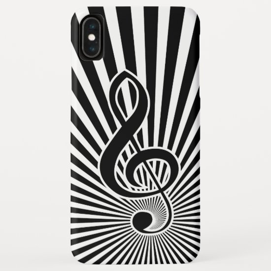 Black and White Clef Music Note on Starburst iPhone XS Max Case