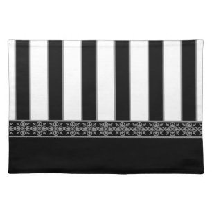 Black and white cloth placemat