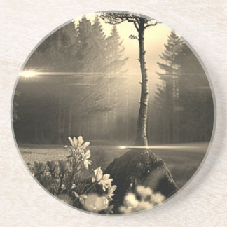 Black and white coaster