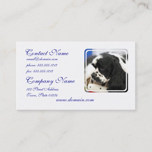 Customizable Black and White Cocker Spaniel Business Cards