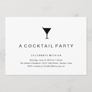 Black and White Cocktail Party Invitation
