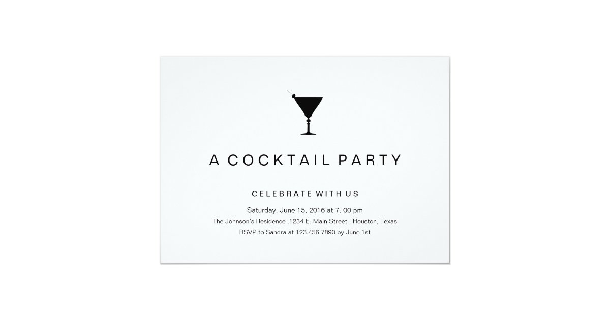 Black And White Cocktail Party Invitations 2