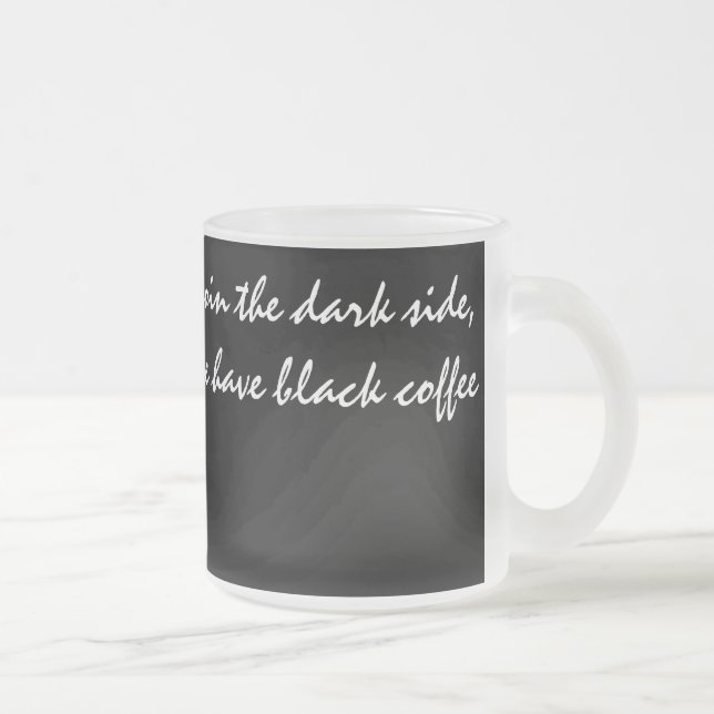 Black and White Coffee Frosted Glass Coffee Mug (Right)