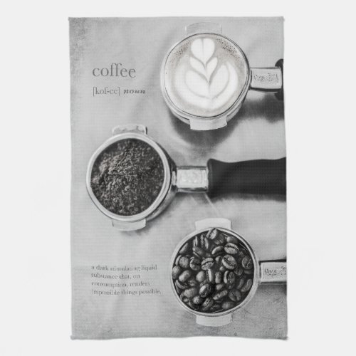 Black And White Coffee Kitchen Towel