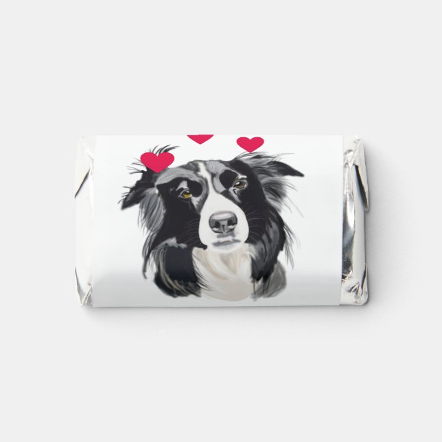 Black and White Collie Dog Hershey's Miniatures (Front)