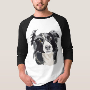 Black and White Collie with Brown eyes T-Shirt