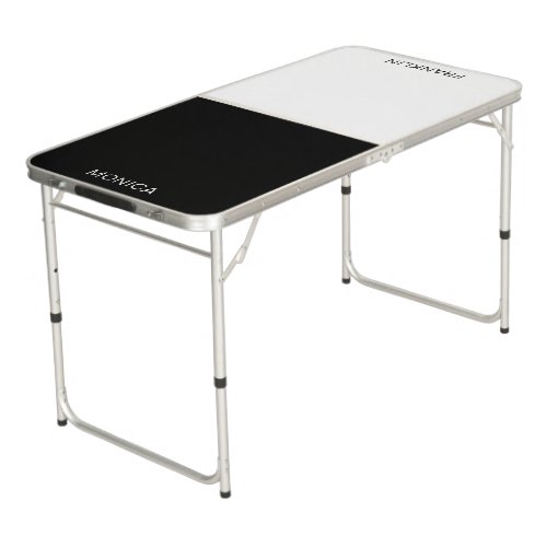 Black and White Color Block Beer Pong Table