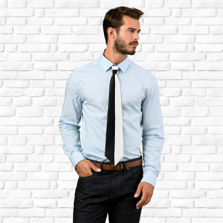Black and White Color Block Tie